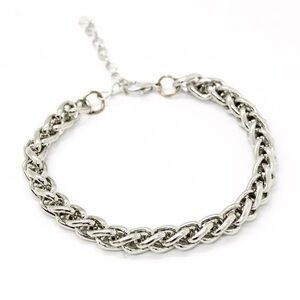 Braided Silver Chain Bracelet
